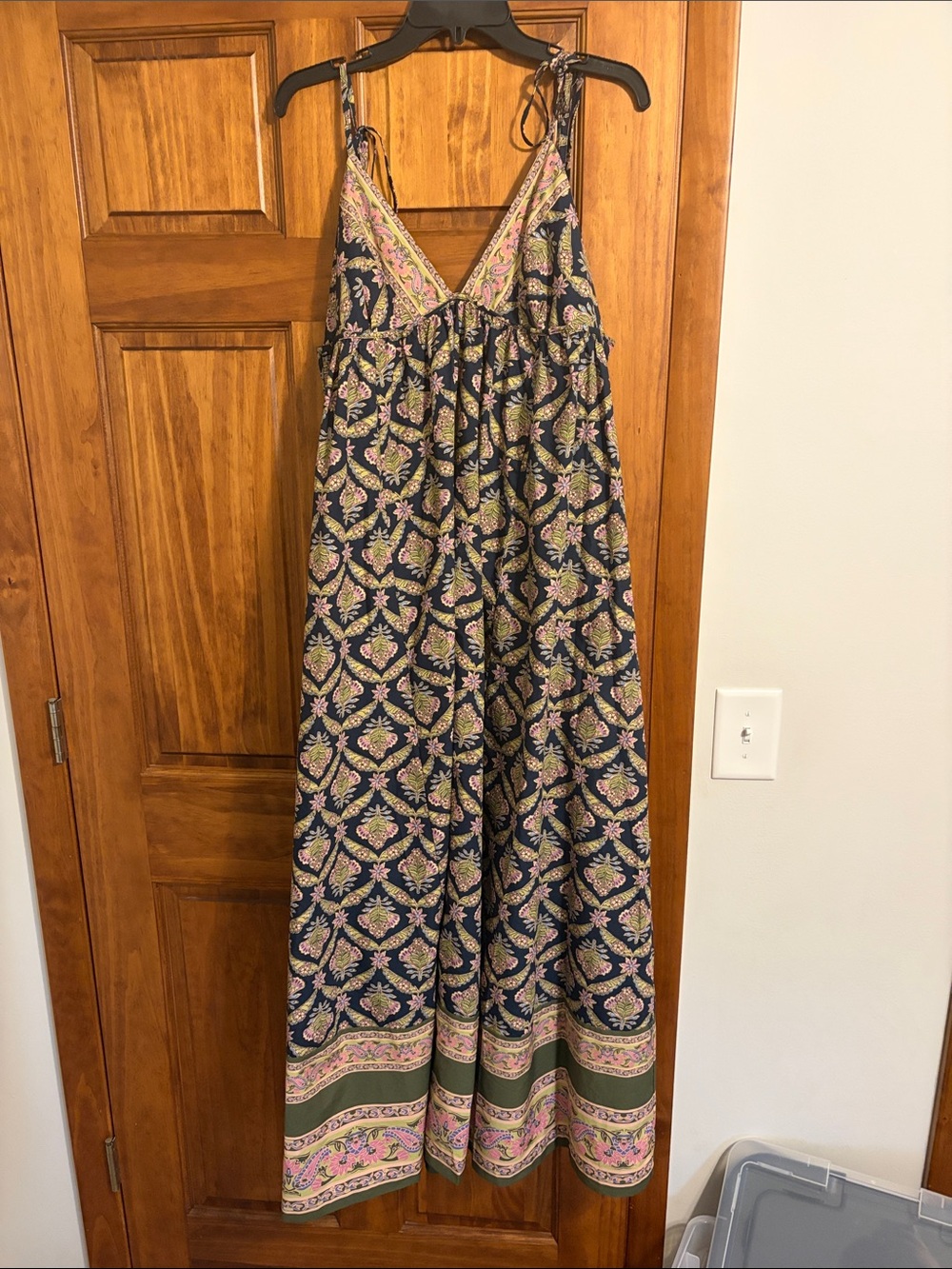 Free People Navy Paisley Sorrento Stroll Print Maxi Dress